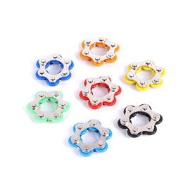 6 knopen metalen reliëf ketting fidget speelgoed voor autisme antistress toys set anti stress adhd spinner sleutelhanger puzzel sensorische handtoy 0403