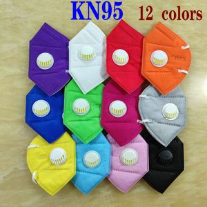 KN95 Mascarilla 7 capas Carbón activado Respirador Válvula Máscaras Certificado de calidad Importación autorizada Diseñador Mascherine Paquete individual Envío en 12 horas