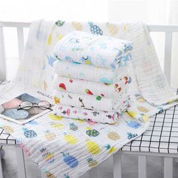 6 Couches Bambou Coton Infantile Enfants Swaddle Wrap Couverture Dormir Chaud Couette Couverture De Lit Mousseline Bébé Trucs 211105