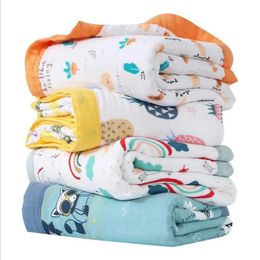 6 couches mousseline coton bébé réception couverture infantile enfants lange d'emmaillotage dormir chaud couette couverture de lit 240322