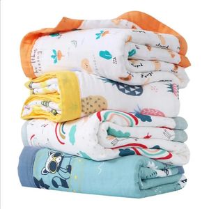 6 capas de muselina de algodón para bebé, manta receptora para niños, envoltura para envolver, edredón cálido para dormir, funda de cama 240313
