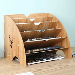 6 Lagen Sector Desk Bureau Organizer Document Tray Magazine A4 Bestandsbrief Holder Statoreringen Potloodcontainer Home Office Accessoires