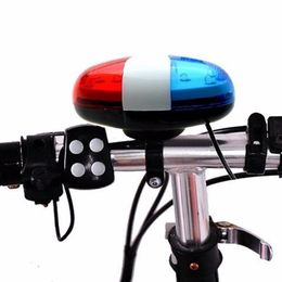 6 vélos LED Police avant avertissement Sirène Sirène Cycling Electric Horn Bell For Kid Children Bike Scooter Cycling Lamp Accessoires