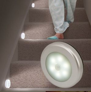 6 lámpara de luz LED PIR Sensor automático Detector de movimiento uso infrarrojo inalámbrico en armarios interiores/cajones/escaleras del hogar