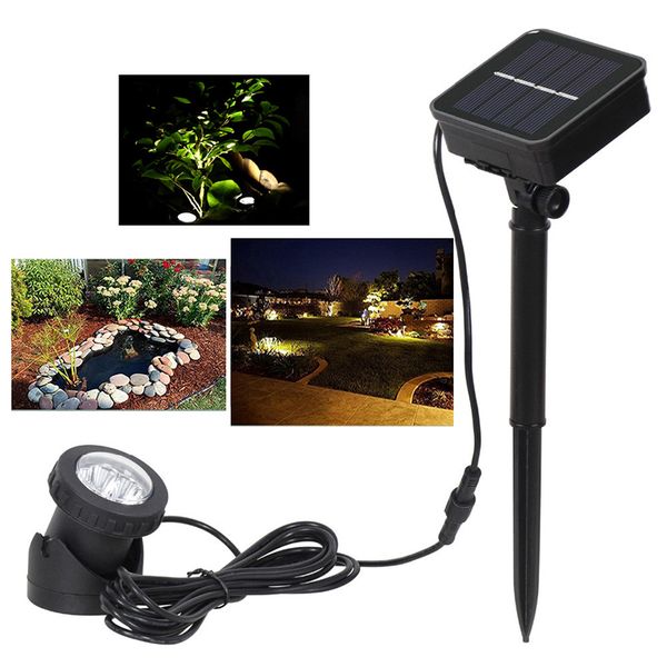 6 LED Solaire Jardin Lampe Extérieure Sous-Marine Pelouse Paysage Piscine Étang Cour Alimenté Projecteur IP68 Étanche Spot lumière