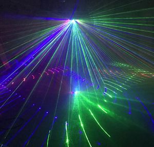 6 Lens DMX 512 RGB Laserverlichting Full Color Scan Stage Zes-ogen 16 Patronen Laser Beam Light Home Party DJ Disco Projector Lamp