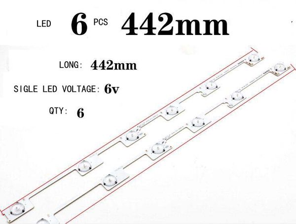 Livraison gratuite 6 lumières, LED série 6V, barre d'objectif de surbrillance, TV LCD Konka, bande de lampe à changement général KDL48JT618A, 36V