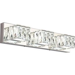 6 luces Tocador de baño Luz LED CRISTAL LIMINACIÓN Sobre la luz blanca del espejo (6000k) - Lighting elegante y moderno para su baño