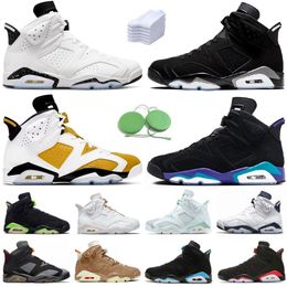 6 hommes chaussures de basket-ball Jumpman 6s Sneaker Aqua jaune ocre inverse Oreo Cool gris métallisé argent minuit marine infrarouge Unc Hare hommes formateur sport baskets US7-13