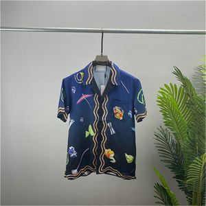# 6 Mens designer robe de luxe Chemises en soie Chemise de luxe Vêtements à manches courtes lettre clowers imprimer Casual col d'été mens mélanger les couleurs Taille M-3XL 29