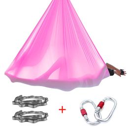 6 meter Yoga Hammock Set Aerial Swing Kit Inversie Tractie Apparaat Fitness voor Trapeze Swings Q0219