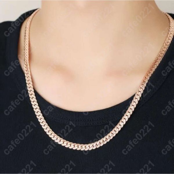 6 mm1832 pouces Bijoux pour femmes GP GP Collier de chaîne plaquée en or rose pour hommes Chaînes Colliers Accessoires HIP HO2418975