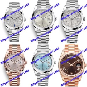 6 Model Hoogwaardig herenhorloge 2813 robot m228206 horloge 40 mm bruine Romeinse wijzerplaat luxe diamanten horloge roségoud roestvrijstalen band blauwe zilveren horloges saffierglas