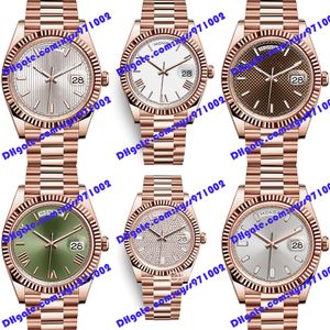 6 modèle montre pour hommes 2813 machine automatique m228235 montre 40mm cadran marron montre-bracelet de luxe en diamant bracelet en or rose 18 carats 228235 montres blanches verre saphir