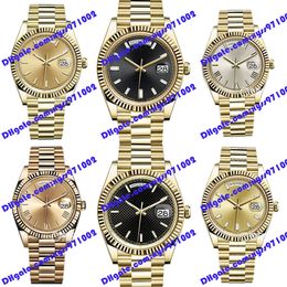 6 Model Heren Watch 2813 Automatisch mechanisch horloge M228238 40 mm Silver Rome Dial Goud Roestvrijstalen horloges Kalender Display Zwarte diamant horloges Saffierglas