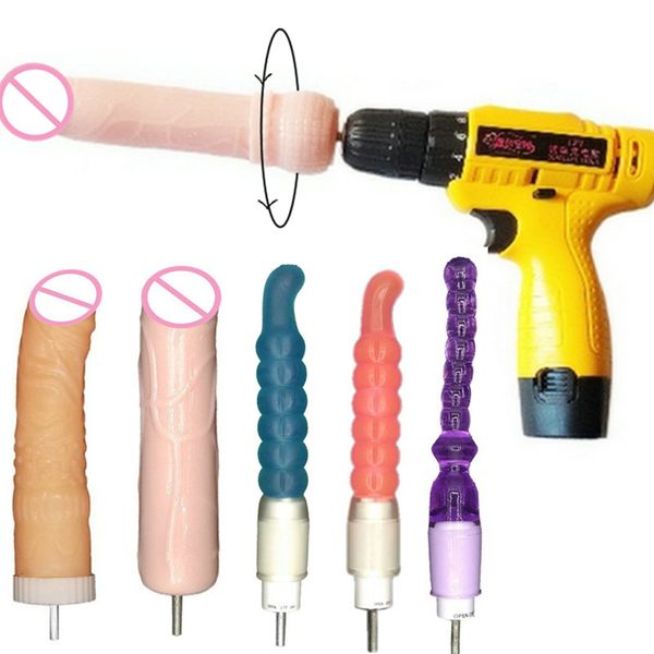6 modelos eligen accesorios de máquinas sexuales para taladro eléctrico Máquina de rotación Accesorio Consoladores Anal Plug Juguetes sexuales para mujeres E5-63 Y201118