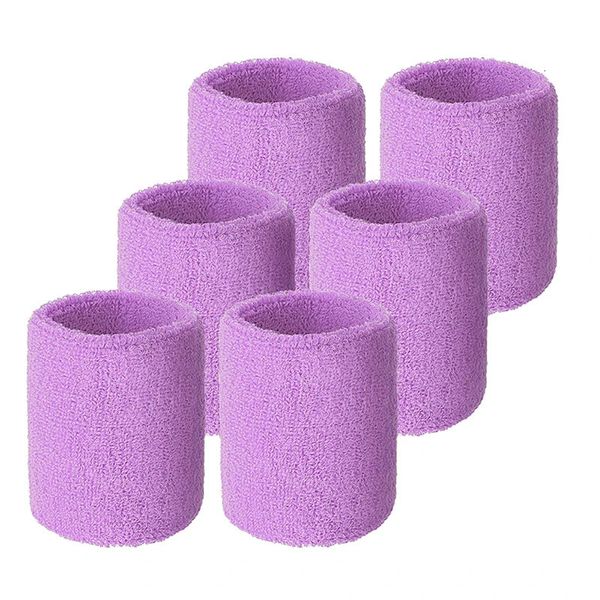 Paquete de 6 muñequeras deportivas con toalla, muñequera de tenis, muñequera absorbente, soporte para muñeca, gimnasio, voleibol, ejercicio atlético 240119