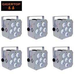 6 Pack Draadloze DMX Up Light LED DJ Par 6 18w RGBAW UV Par Can Batterij LED Uplightings Smart DJ Par voor Bruiloften Party Club Evenementen238b