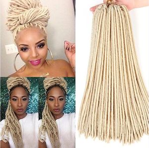 6 Packs Full Head Dreadlock Blonde Synthetische Haar Extensions Haak Vlechten Zachte Faux Locs Synthetische Vlechten Dreadlock Gratis Express Shipping