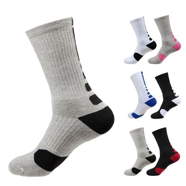 Chaussettes de basket-ball professionnelles pour hommes, 6 paires = 1 Lot, Tube moyen et Long, bas de serviette épais, chaussettes de course en plein air pour garçons