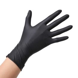 6 paires de gants de sécurité en nitrile jetables sans poudre noirs 5g 9 pouces
