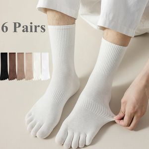 6 paires chaussettes pour hommes avec des doigts séparés chaussettes à orteil en coton cinq doigts Running Yoga Sports Socks de haute qualité 240518