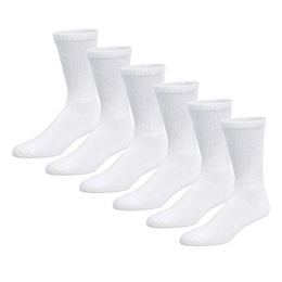 6 pares de calcetines C-rew de algodón suave y transpirable blanco de primera calidad para mujer calcetín de tubo medio cálido de color sólido a la moda 240109