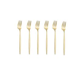 6 st Set Gold Roestvrijstalen vorkhefrapping Service Black S Stateset Kitchen 210928