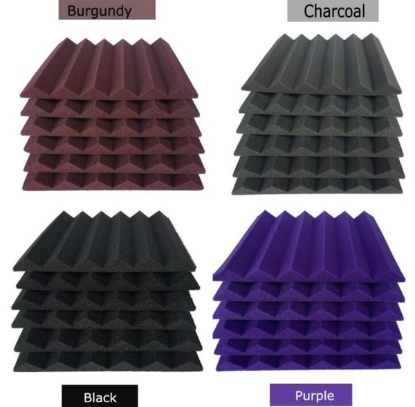 6 PCS CEINDE ACOUSTIQUE AVEC 6T STUDIO FOAM 12121039039 pouces 25 densité BlackCharcoalpurpleburgundy9251785