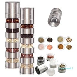 6 pc's kamperen Spice Jar Outdoor Portable Seasing Organizer Container met molen servies