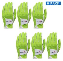 6 PCS Efunist Golf Glove Men Left Hand Breathable Green 3D Performance Mesh Nonslip Micro Fiber Golf Gloves 201029447981622235884