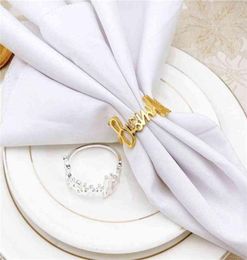 6 шт., кольцо для салфеток с английской буквой Бисмилла, семейные настольные украшения для ресторана el, пятно 2107066486362