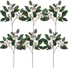 6 pcs fausses graines d'eucalyptus Greence Greerie des feuilles artificielles Green Springs pour arrangements floraux 228n