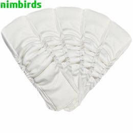 6 Pcs / lot Inserts de couches lavables réutilisables Élastique en coton de bambou pour les couches de bébé Insert de charbon de bois Doublures changeantes pour la couverture 210312