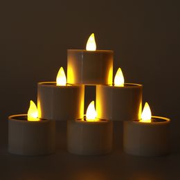 6 stks / partij Zonne-lamp Waterdichte Romantische Elektrische LED-theelichten Emergency Night Light voor Camping
