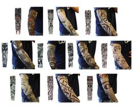6 stks mannen vrouwen zonnebrandcrème hand nep tattoo cover tatto mouwen UV coole mouwen manchetten sport elastische kousen arm