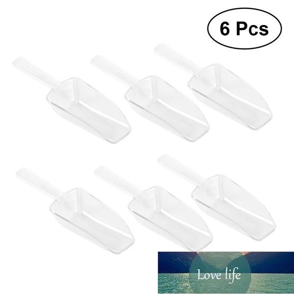 Lot de 6 mini cuillères à glace en plastique transparent pour mariages, bonbons, desserts, buffet, crème glacée, protéines en poudre (blanc)