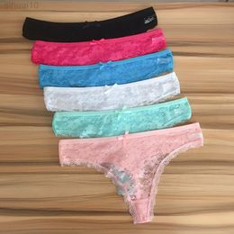 6 pcs / fête Femmes Bords G-string Intérêt Sexy Sous-Vêtements Dames Culottes Lingerie Bikini Sous-Vêtements Pantalon String Intimatewear L220801