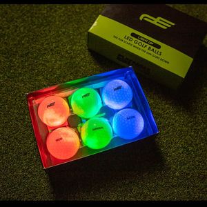 6 stks/set 2 Lagen Praktijk Golfbal LED Verlichting Golf Range Ballen voor Kinderen/Volwassenen Golf Light Up Ballen 240110