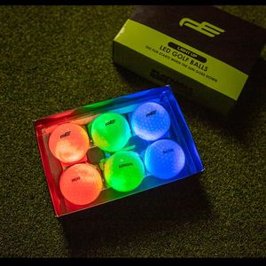 6 pièces/ensemble 2 couches pratique balle de Golf éclairage LED balles de Golf pour enfants/adultes balles lumineuses de Golf 240129