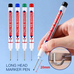 6 pc's/set 20 mm lange kopmarkeringen pen badkamer houtbewerking decoratie multifunctionele diepe gat marker s rood/zwart/blauwe inkt