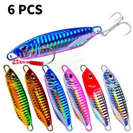 6 Stuks Set Gegoten Metalen Aas Spinner Lepel Vissen Lokt Jigs Forel Hard Aas Visgerei Pesca Vis Jigging 240113