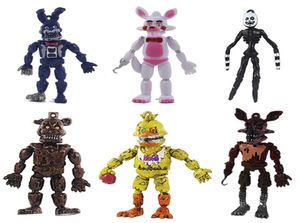 6 PC/establecer cinco noches en la figura de acción de Freddy Toy Fnaf Bonnie Foxy Fazbear Bear Freddy Toys for Gift 2012036107443