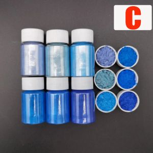 6 pc's/set gemengde kleur epoxy hars kleurstof pigment kleurstof parelpoeder mica mica mineraal poeder kristallen sieraden gloeiend poeder