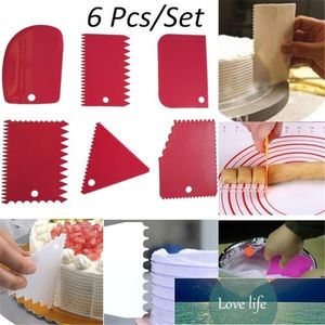 6 stks / set Plastic Cake Schraper Deeg Gebak Cutter Spatolas Thuis Keuken DIY Bakken Decorating Tools Kit Bakvormen Fabriek Prijs Expert Design Quality Nieuwste Stijl