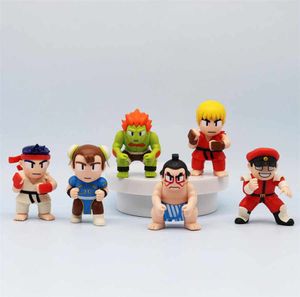 6 pièces/ensemble figurines de combattant de rue version Q figurines d'action de jeu japonais dessin animé cadeau de noël pour les enfants