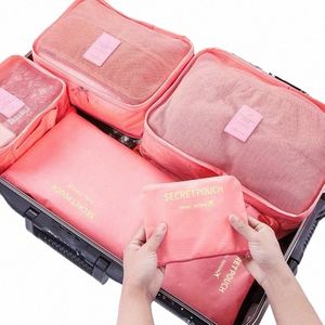 6 Pcs Voyage Organisateur Sacs De Rangement Ensemble Pour Vêtements Bien Rangé Armoire Valise Pochette Cas Chaussures Emballage Cube Sac De Stockage À Domicile P5Qn #