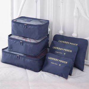 Conjunto de bolsas de almacenamiento de viaje para ropa, organizador de guardarropa, bolsa para maleta, bolsa de cubo de embalaje multifunción Unisex, Kit de viaje, 6 uds.
