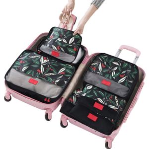 6 stks reizen opbergtas Set Hoge Kwaliteit Bagage Organizer Verpakking Cube Koffer Pouch voor Kleding Schoenen Cosmetica Ondergoed Y200714