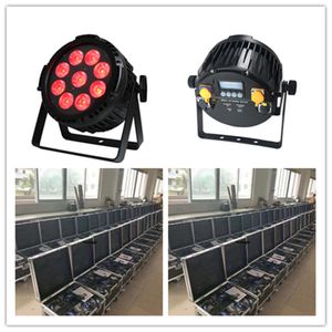 6 stks met laadkoffer Bruiloft Stage LED PAR Waterdicht Wash Light 9x18W RGBWA + UV Draadloze Batterij Powered Slim Flat PAR CANS's Licht